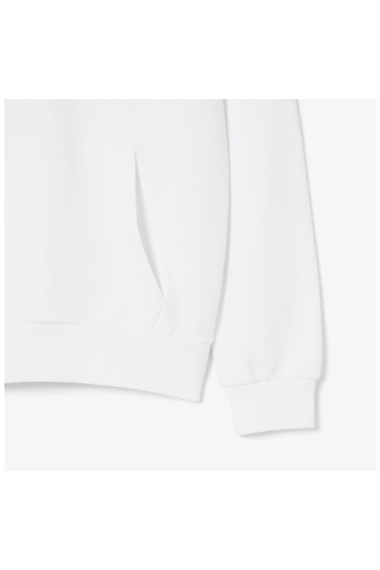 Lightweight Cotton Fleece Pullover Hoodie, Alternate, color, WHITE