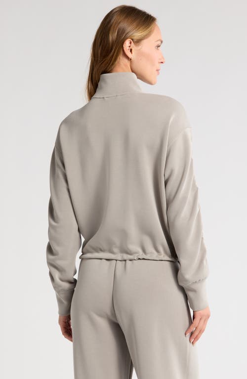 ZELLA ZELLA ULTRA SOFT RUCHED SLEEVE FRONT ZIP KNIT JACKET