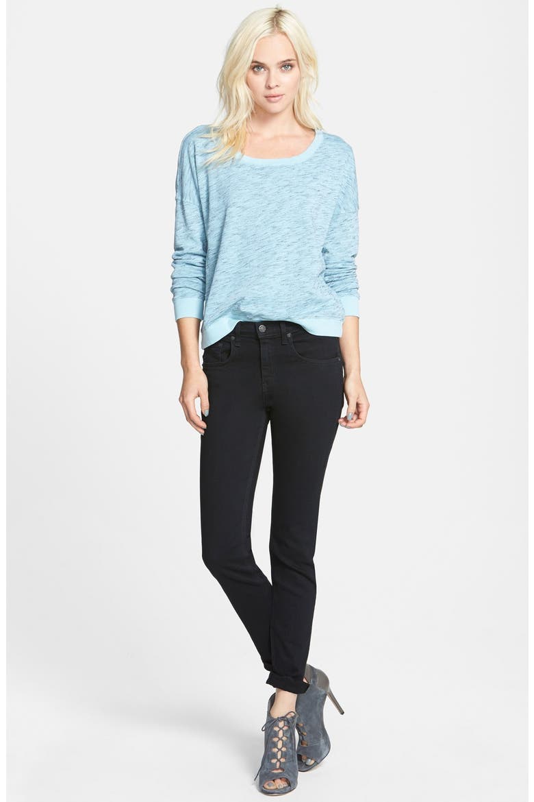 High Rise Skinny Stretch Jeans, Alternate, color, COAL