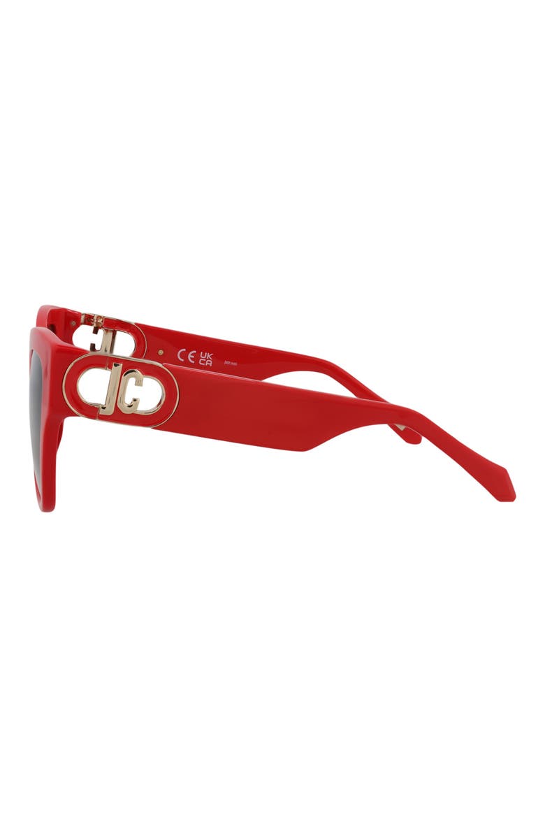 54mm Cat Eye Sunglasses, Alternate, color, RED RED SMOKE