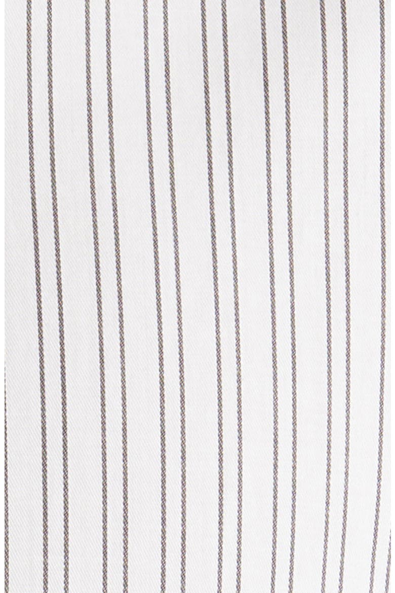 Pinstripe Band Collar Button-Up Shirt, Alternate, color, BLACK WHITE STRIPE