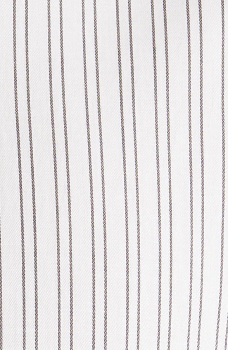 FRAME Pinstripe Band Collar Button-Up Shirt, Alternate, color, Black White Stripe