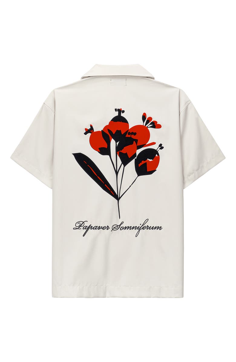 RtA Nathan Poppy Graphic Oversized Button-Up Camp Shirt, Alternate, color, Beige Poppy