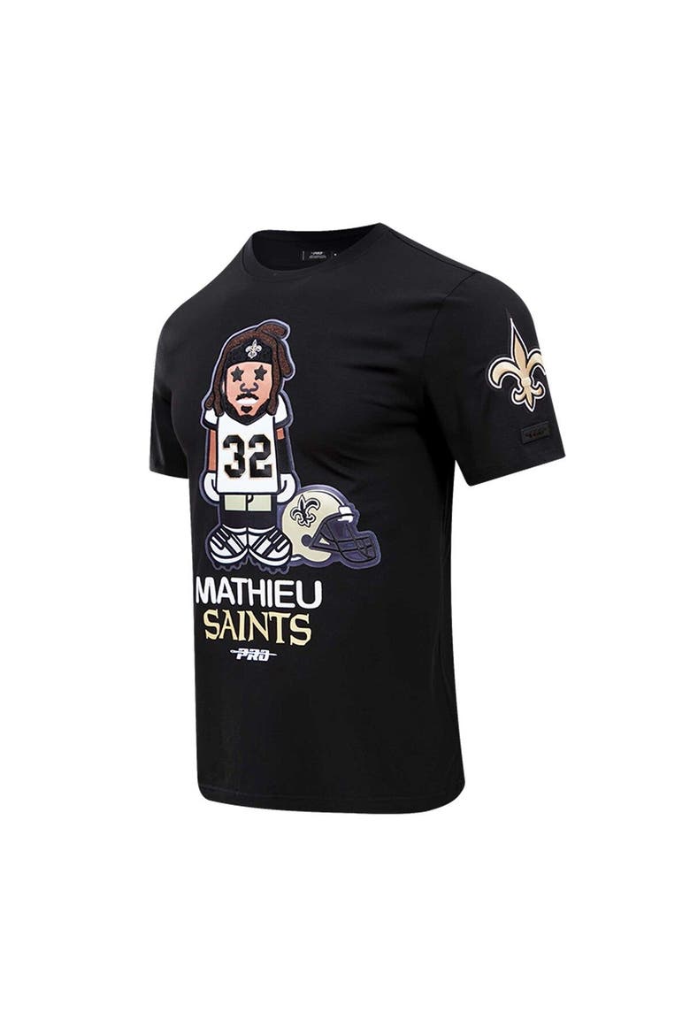 Men's Pro Standard Tyrann Mathieu Black New Orleans Saints Player Avatar Graphic T-Shirt, Alternate, color, Black