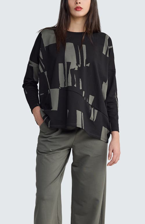 Luukaa Marilla Printed Pocket Tunic In Black