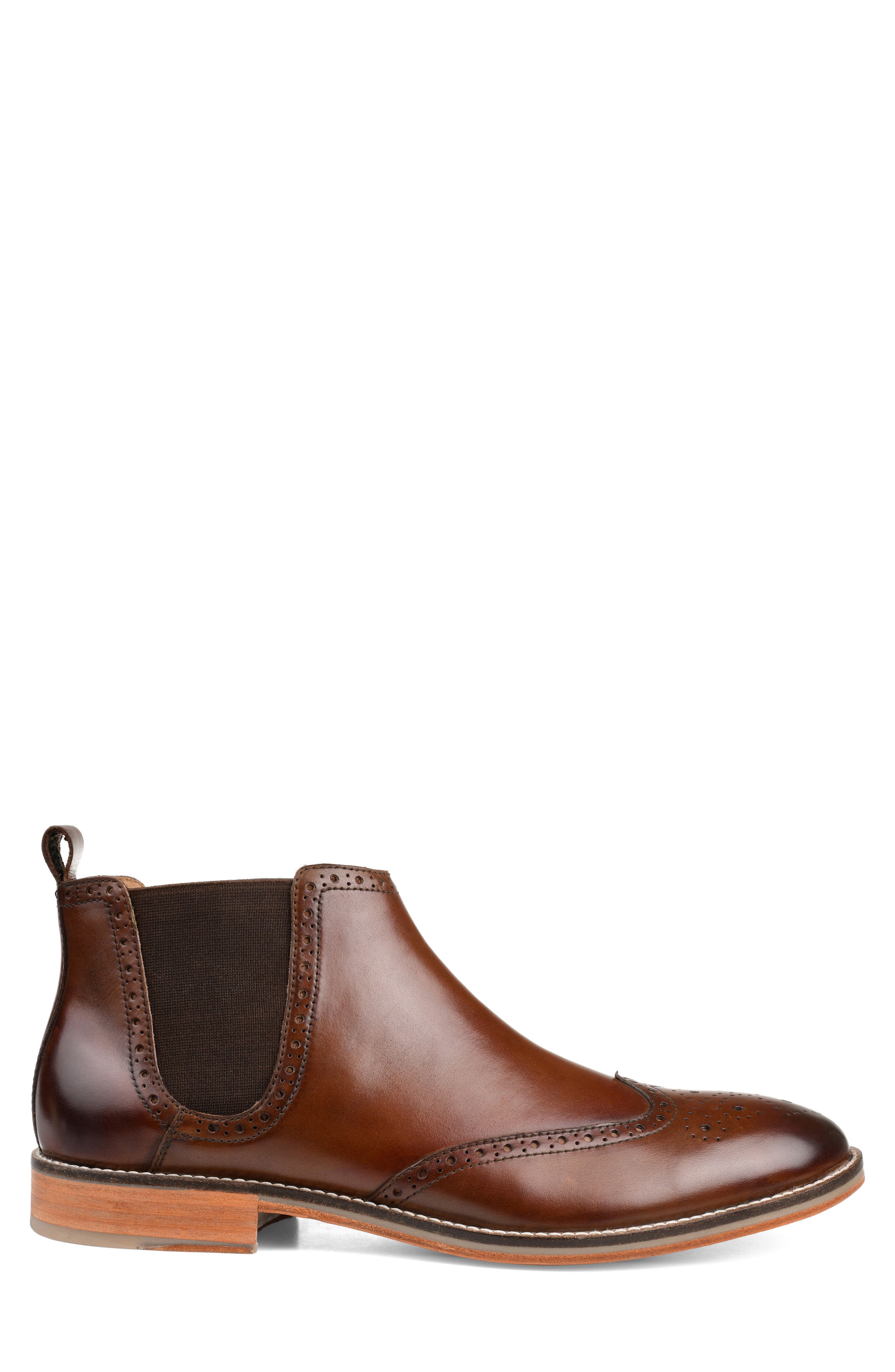 Thorne Wingtip Chelsea Boot, Alternate, color, BROWN LEATHER