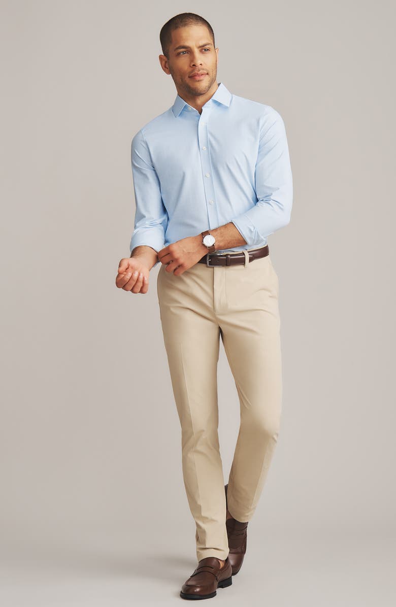 Rhone State of Mind Slim Fit Button-Up Shirt, Alternate, color, Light Blue Check