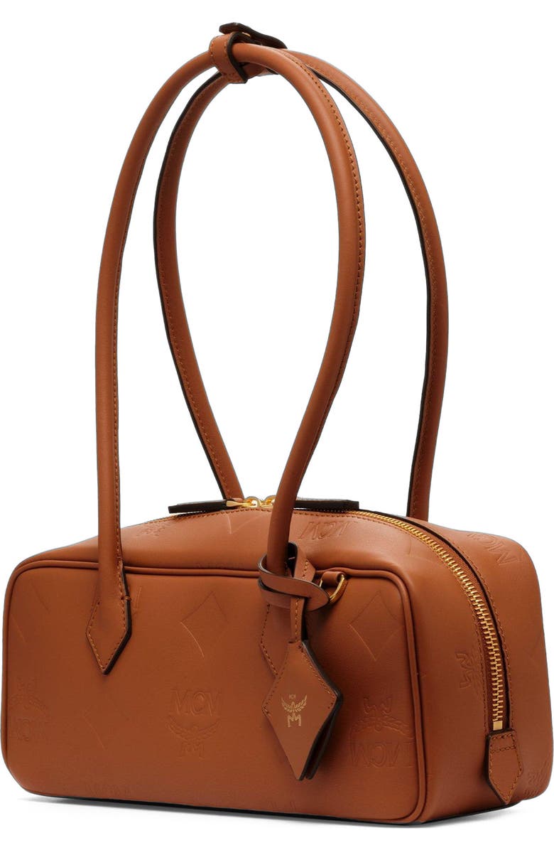 MCM Small Aren East West Shoulder Bag in Maxi Monogram Leather, Alternate, color, Mocha Bisque