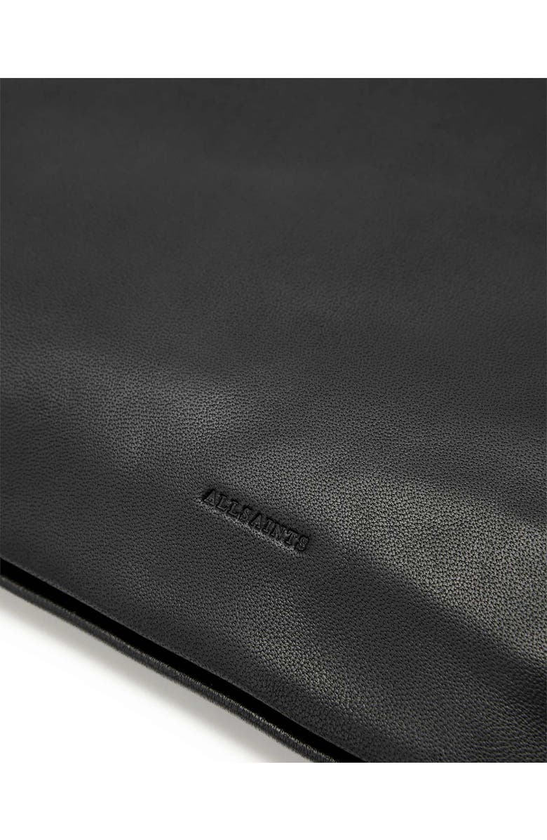 AllSaints Large Bettina Leather Clutch, Alternate, color, Black