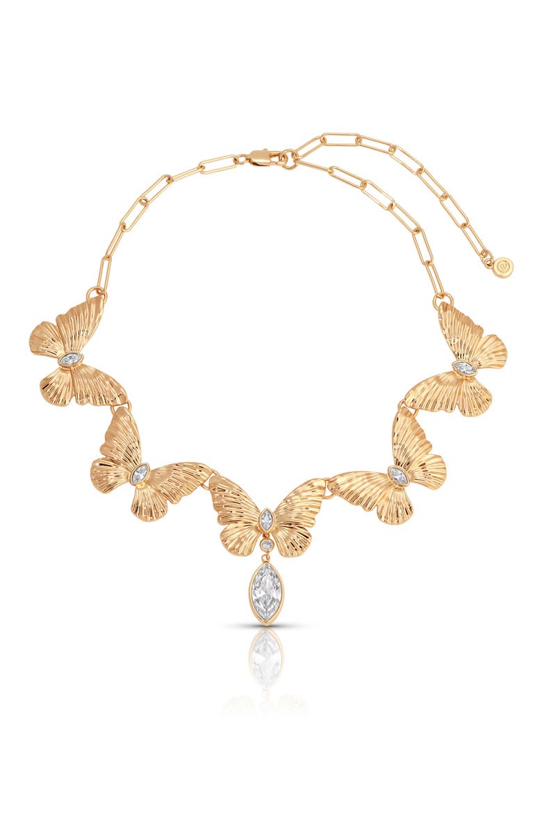 Crystal Butterfly Choker Necklace, Alternate, color, GOLD