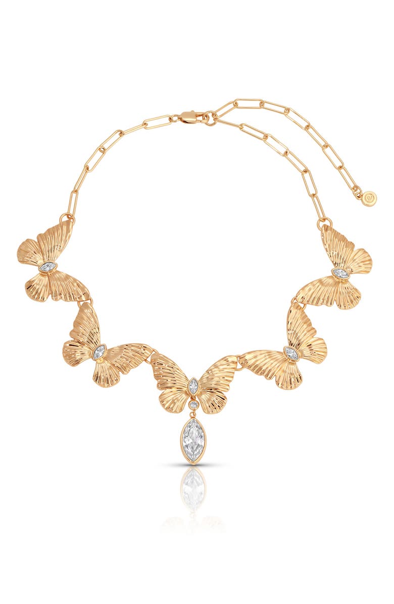 Ettika Crystal Butterfly Choker Necklace, Alternate, color, 