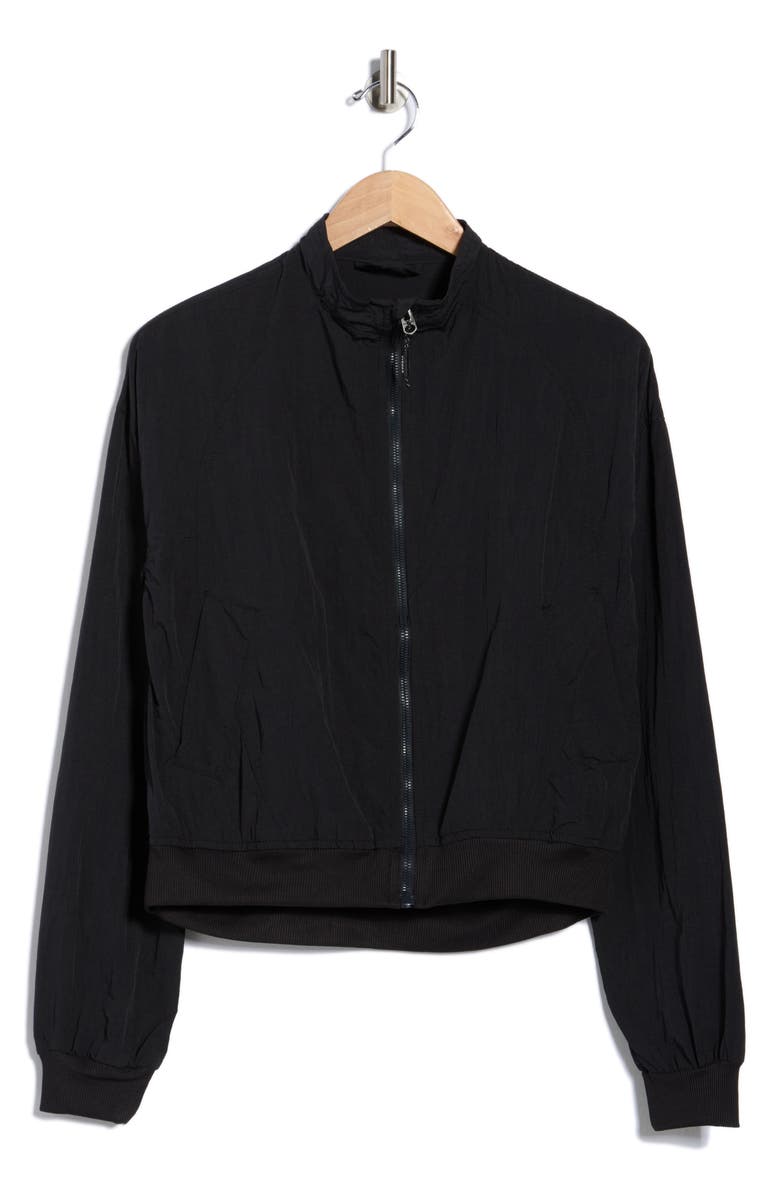 KYODAN Recycled Nylon Crop Bomber Jacket, Alternate, color, Black