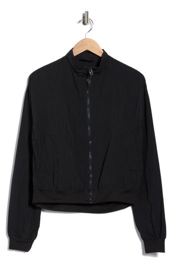 Kyodan Recycled Nylon Crop Bomber Jacket In Black