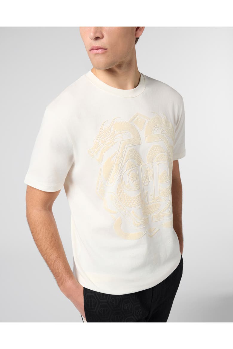 Printed Round Neck T-Shirt Dragon Men, Alternate, color, OffWhite
