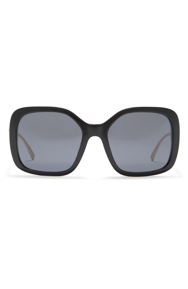 Versace 53mm Oversized Sunglasses, Main, color, Black