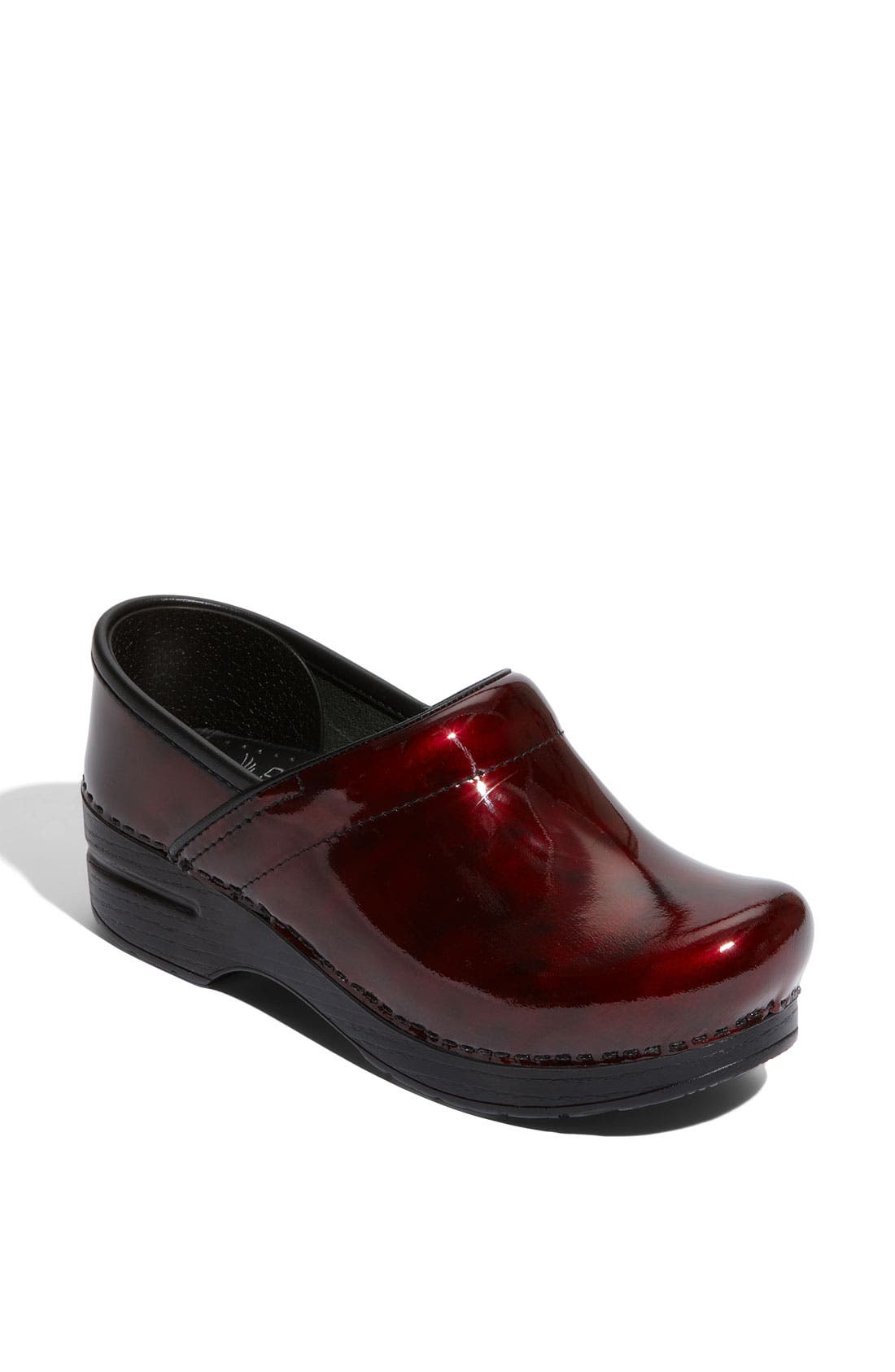'Professional' Marbled Patent Leather Clog, Main, color, RED MARBLED