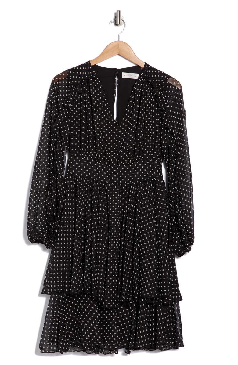Elie Tahari The Sophia Dress, Main, color, Noir And White Polka Dot
