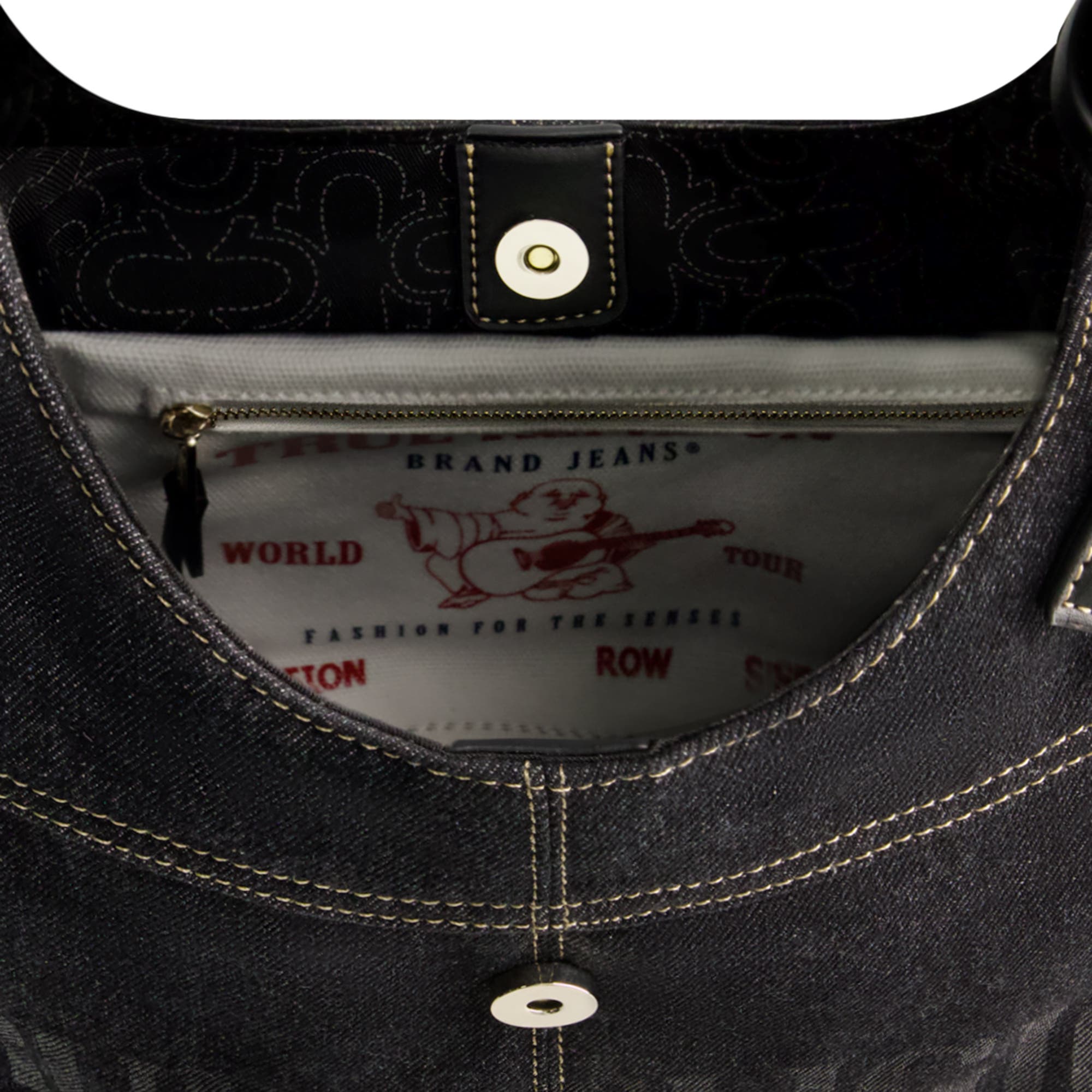 True Religion Frayed Denim Hobo, Alternate, color, 