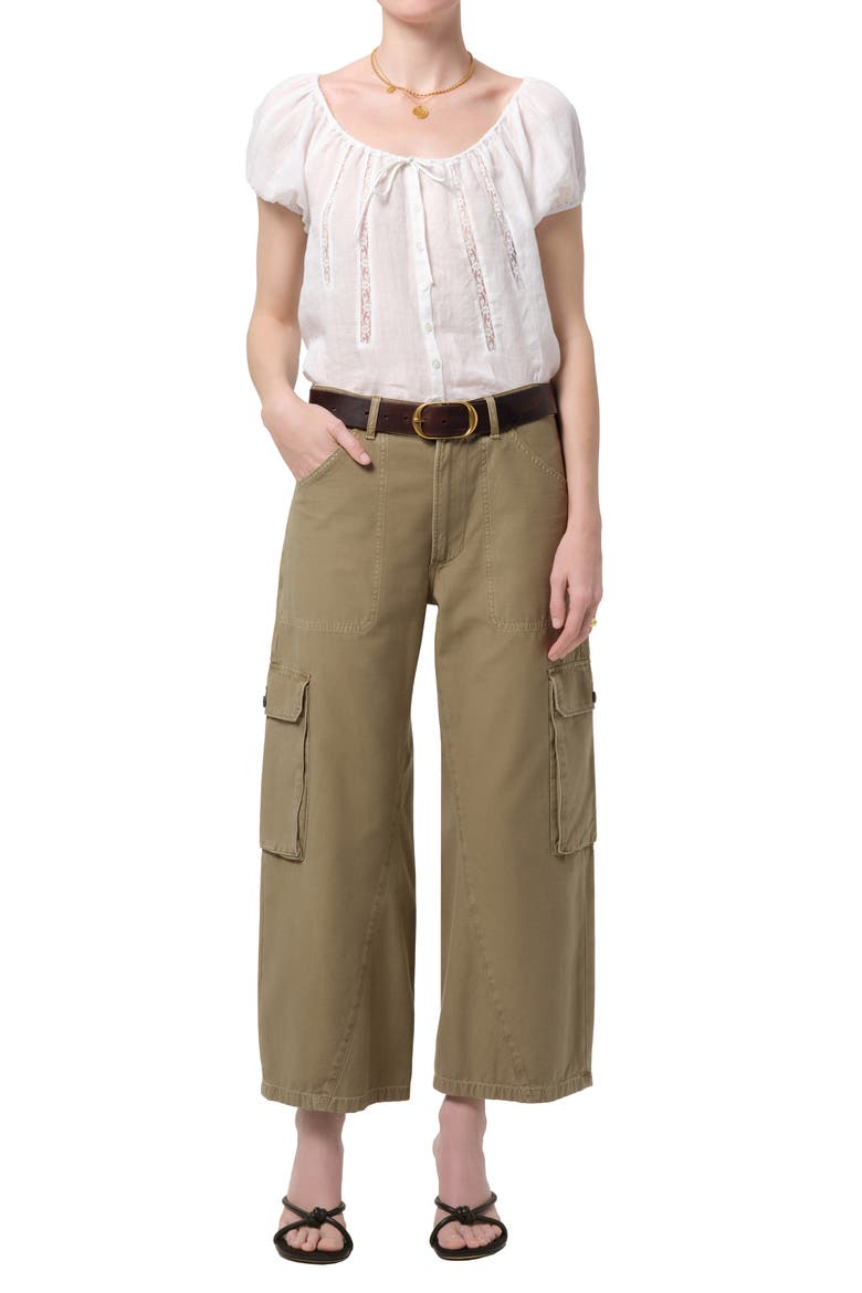 Thassos Twisted Seam Ankle Utility Pants, Alternate, color, BEZAL MEDIUM OLIVE GREEN