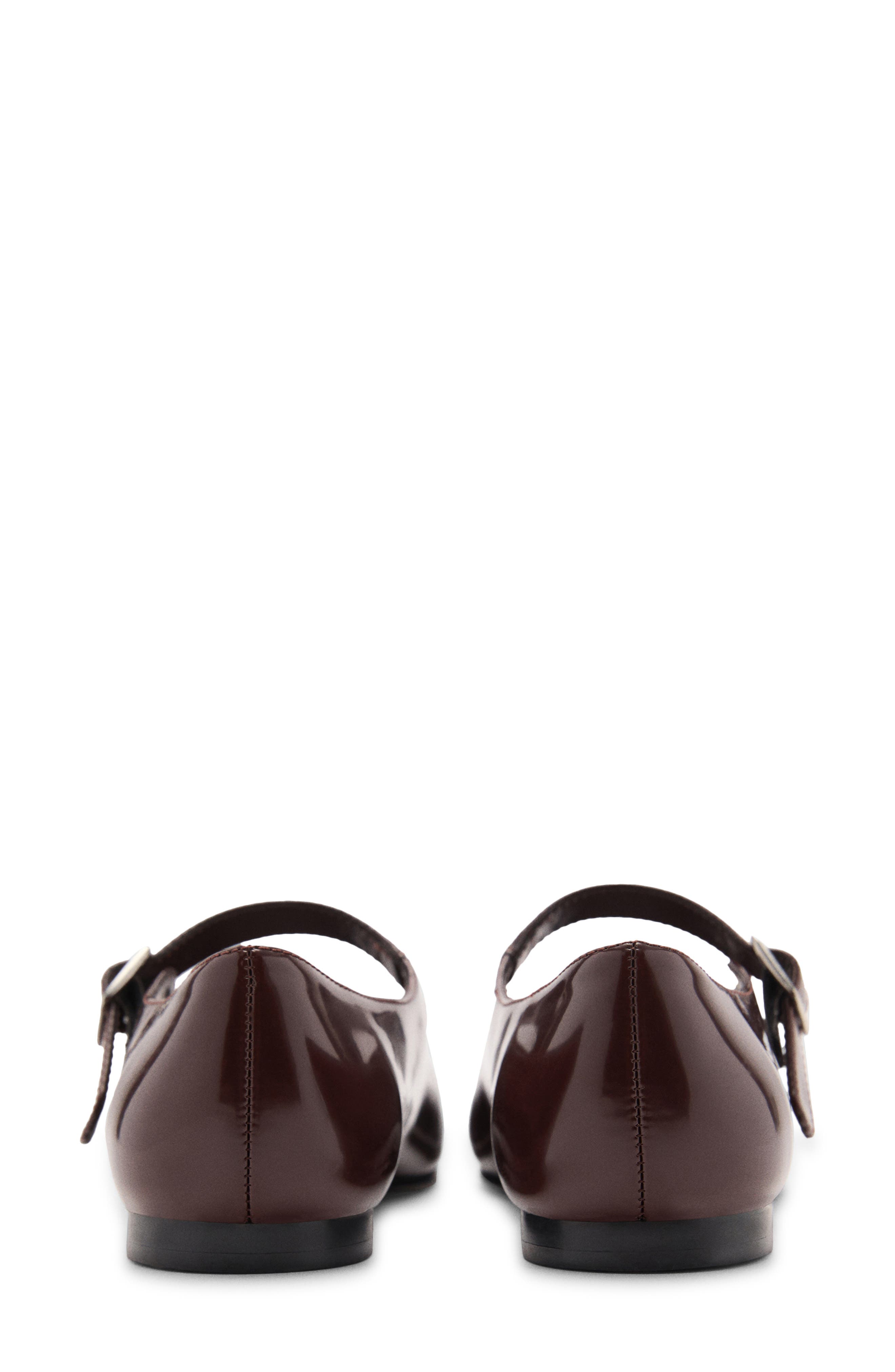 MANGO Faux Patent Mary Jane Ballet Flat, Alternate, color, 