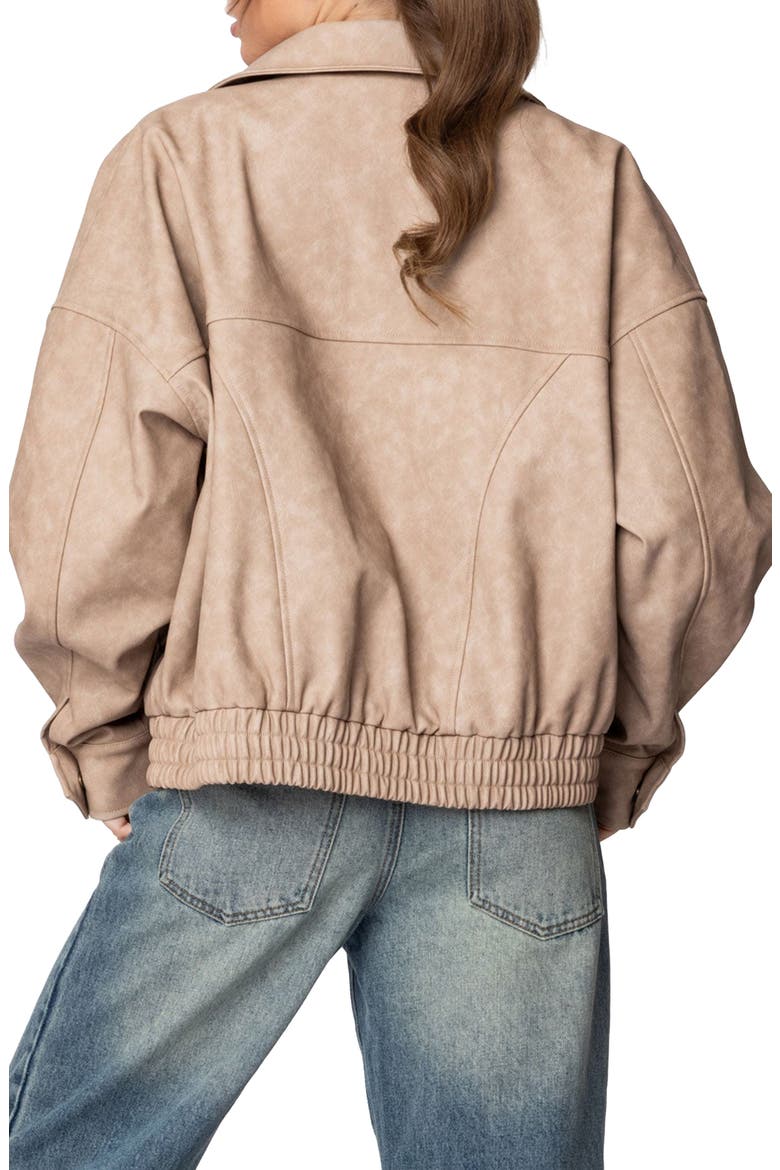 Mori Oversize Faux Leather Jacket, Alternate, color, BEIGE