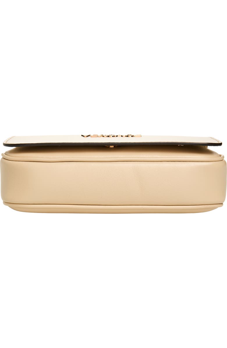 Versace Mini Tag Leather Shoulder Bag, Alternate, color, Cream-Versace Gold