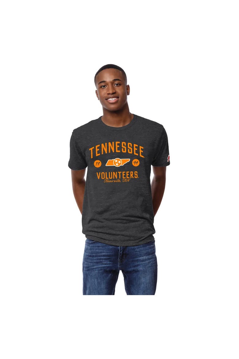 Men's League Collegiate Wear Heather Charcoal Tennessee Volunteers Bendy Arch Victory Falls Tri-Blend T-Shirt, Main, color, Heather Charcoal