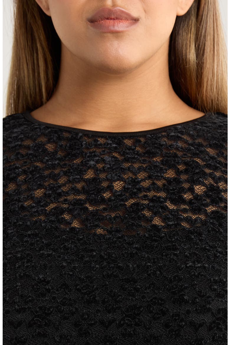 Ruffle Sleeve Lace Top, Alternate, color, RICH BLACK