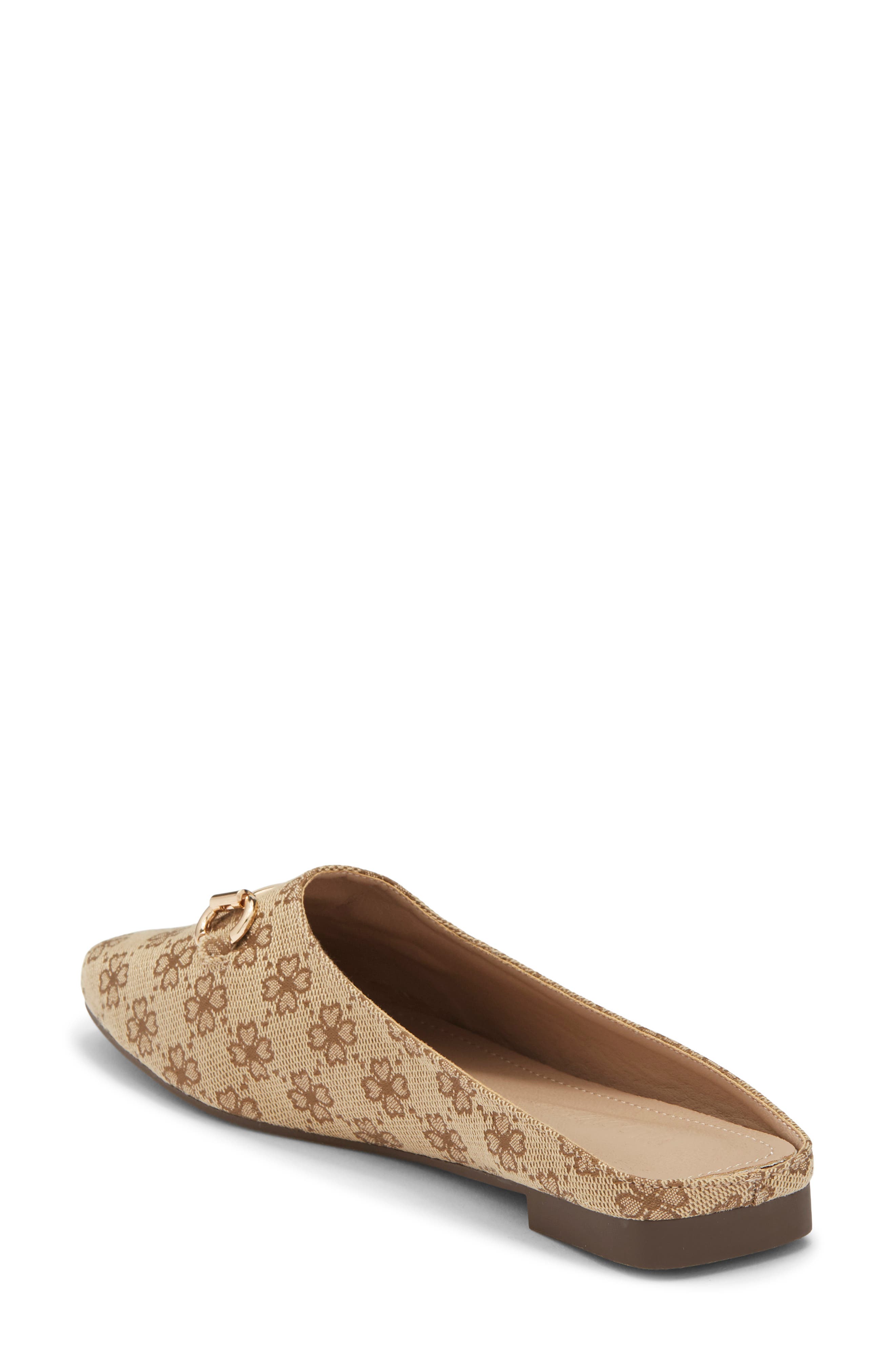 Paisley Faux Suede Flat Mule, Alternate, color, BROWN FLORAL