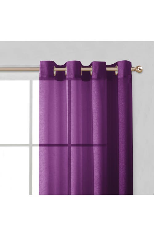 Dainty Home Set Of 2 Sheer Curtain Panels In Purple