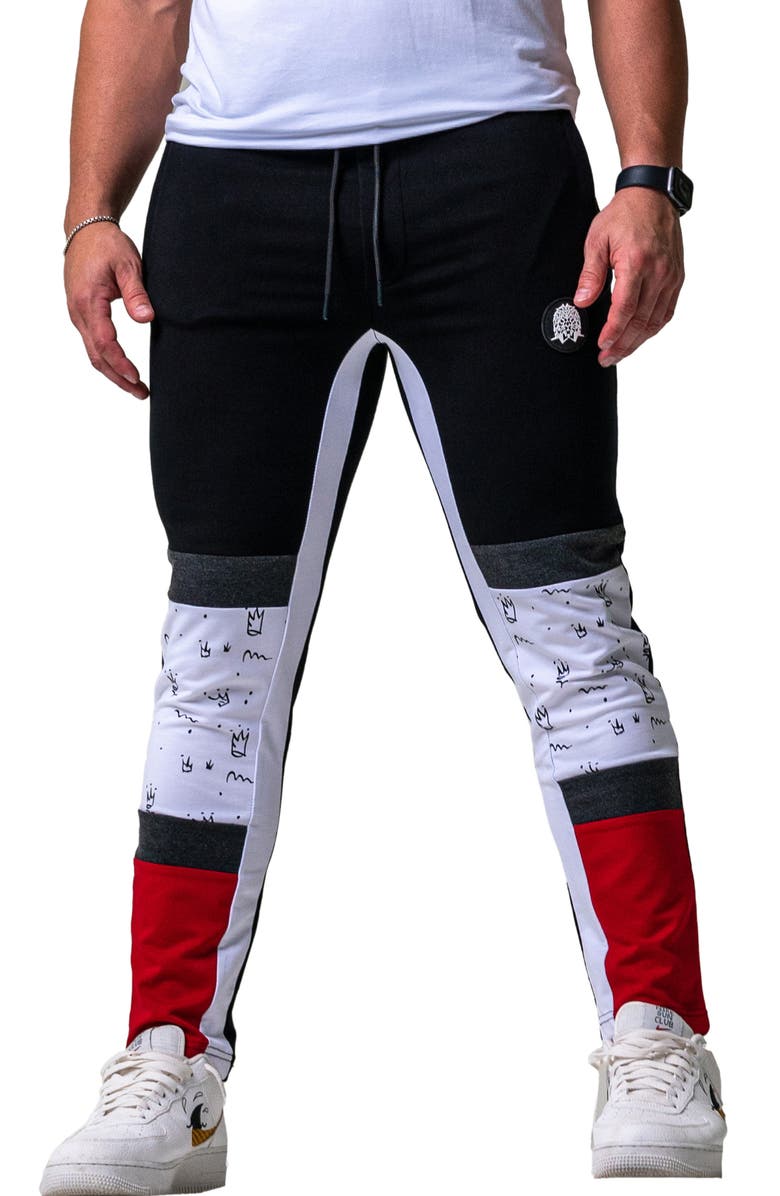 Maceoo Crown Colorblock Joggers, Alternate, color, Black