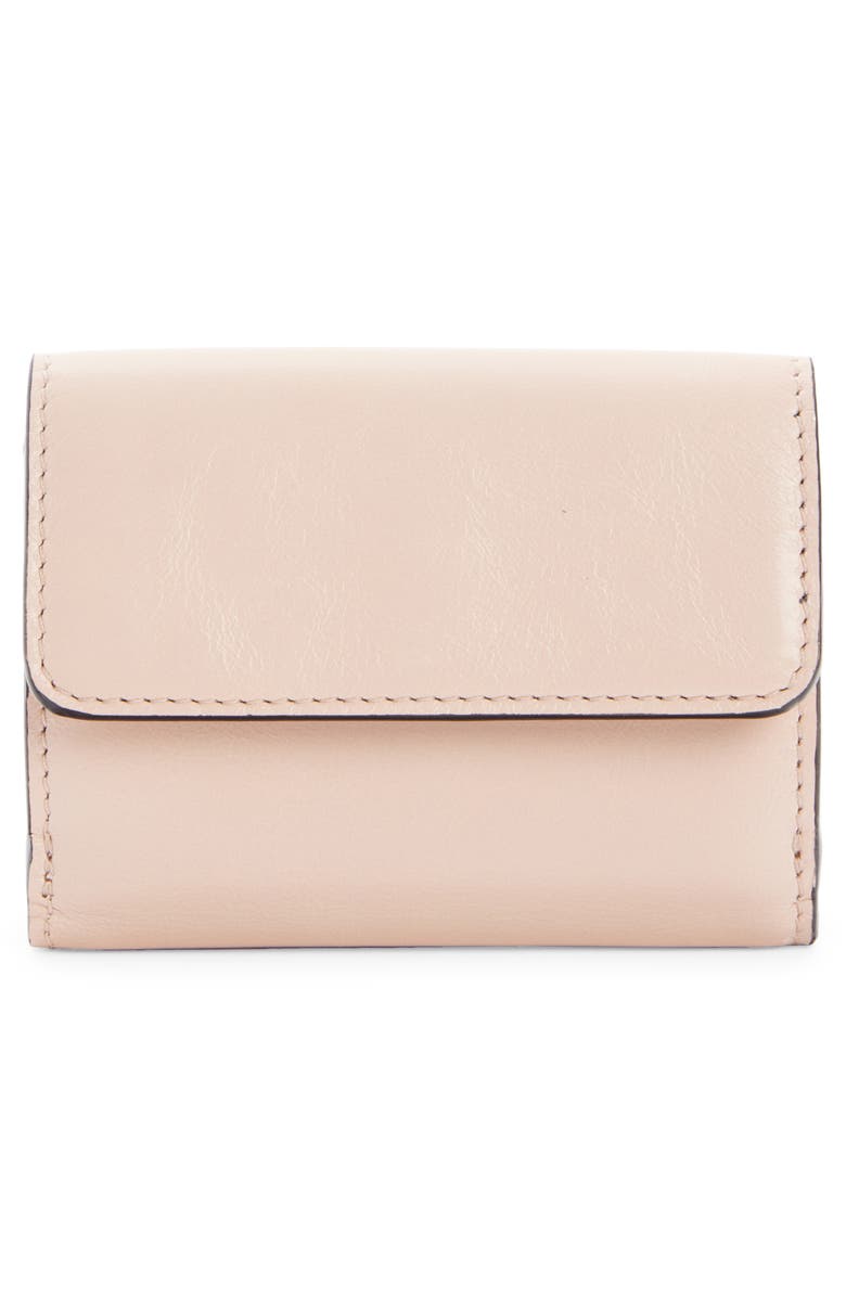 Chloé Mini Chloé Iconic Shiny Leather Trifold Wallet, Alternate, color, 6J5 Cement Pink