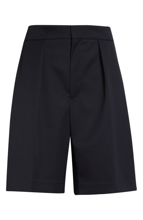 Tailored Wool Blend Bermuda Shorts