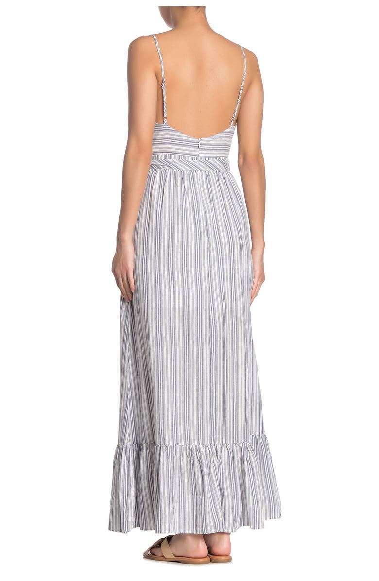 HYFVE Stripe Waist Tie Ruffle Hem Maxi Dress, Alternate, color,