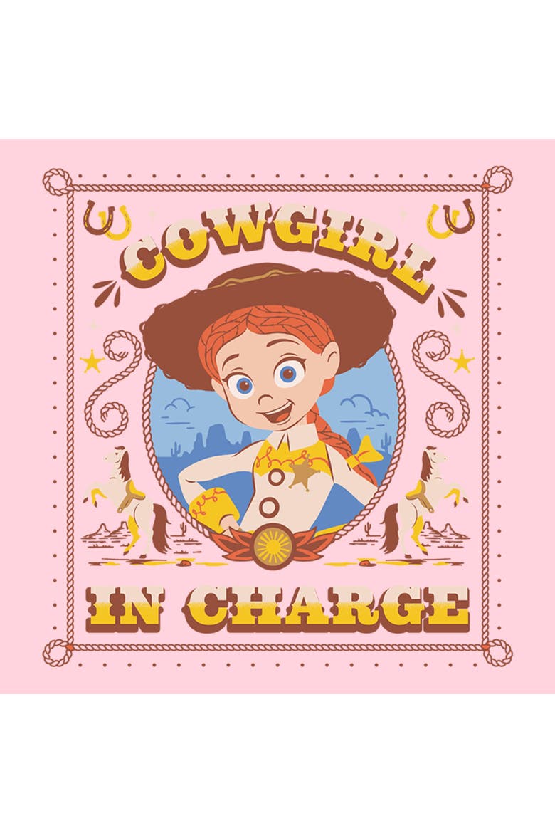 Junior's Toy Story 5 Cowgirl In Charge  Graphic T-Shirt, Alternate, color, Light Pink