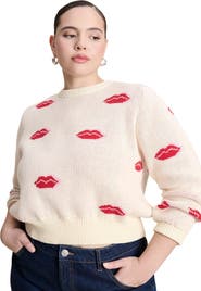 ELOQUII Scattered Lip Sweater