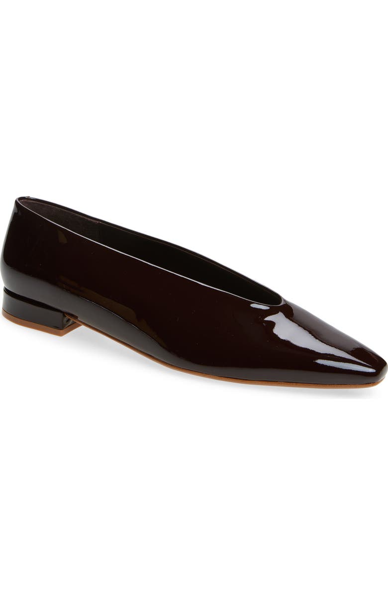 Jeffrey Campbell Hinted Pointed Toe Flat, Main, color, Coffee Patent