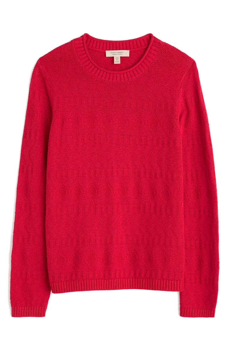 Seasalt Cornwall Kinter Organic Cotton Crewneck Sweater, Alternate, color, Knit Melange Raspberry