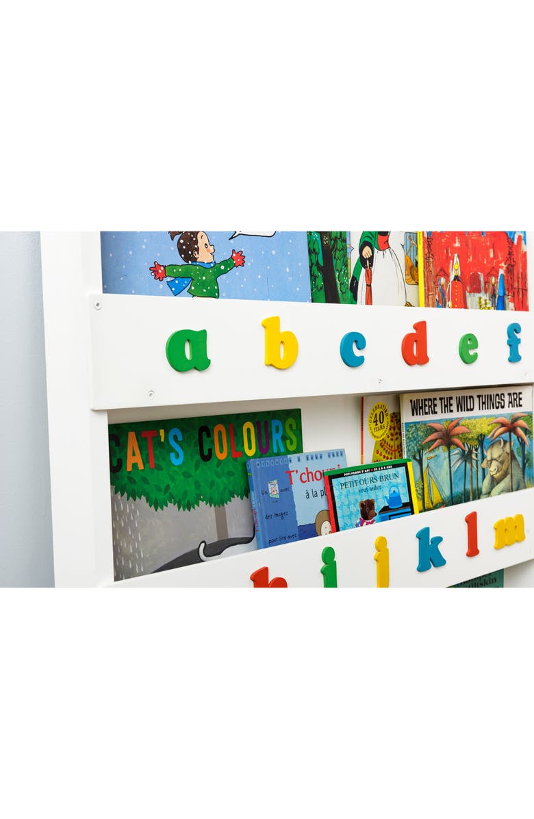 Tidy Books Rainbow ABC White Wood Bookcase, Alternate, color, White