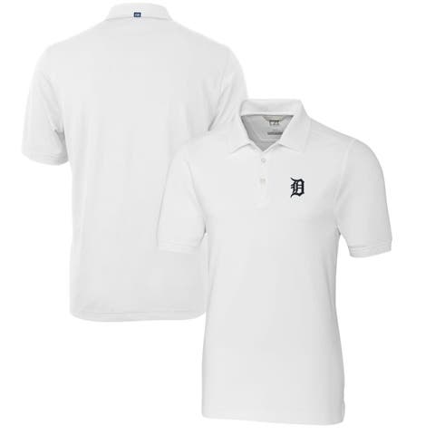 Men's Cutter & Buck  White Detroit Tigers Big & Tall Advantage Tri-Blend Pique Polo