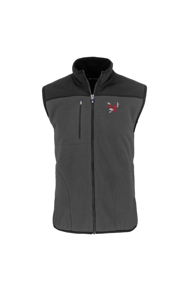 Cutter & Buck Men's Cutter & Buck  Gray Eastern Washington Eagles Cascade Eco Sherpa Fleece Full-Zip Vest, Alternate, color, 
