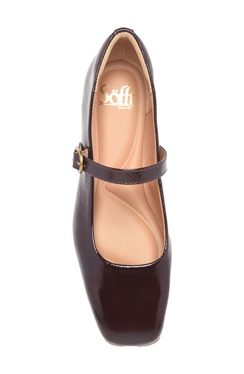 Söfft Palma Square Toe Mary Jane Flat In Burgundy