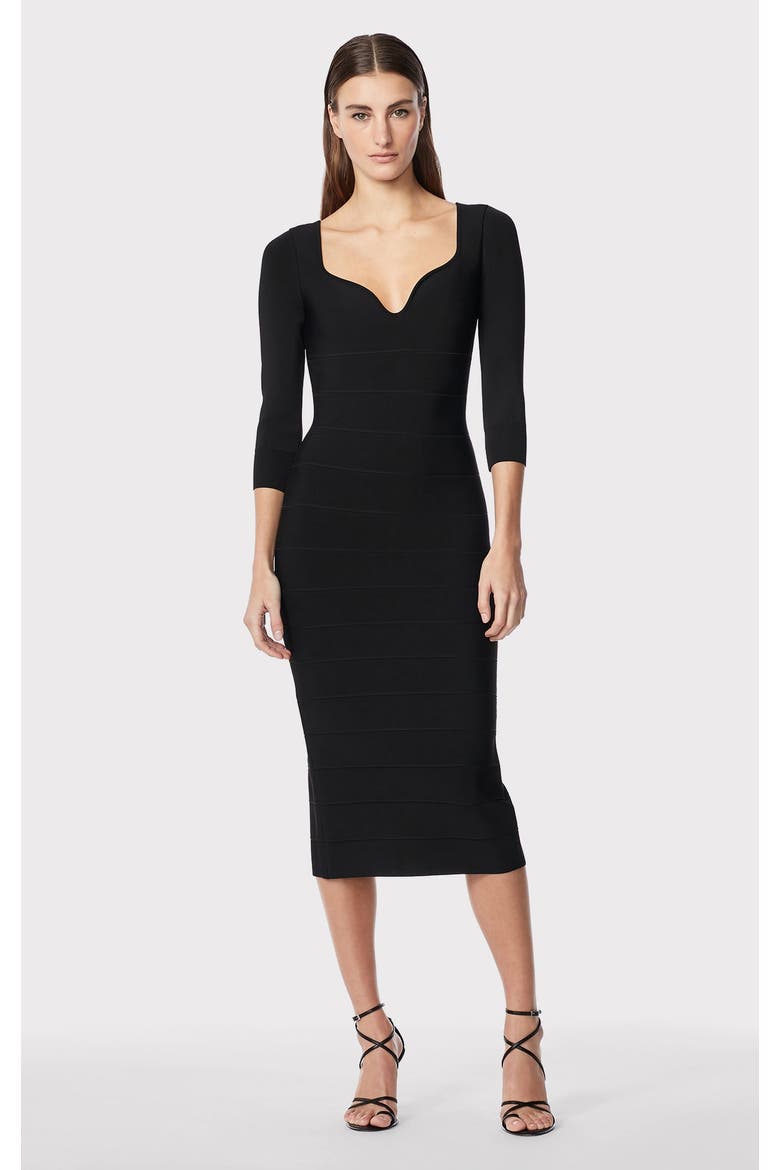 Icon Sweetheart Midi Dress, Main, color, BLACK