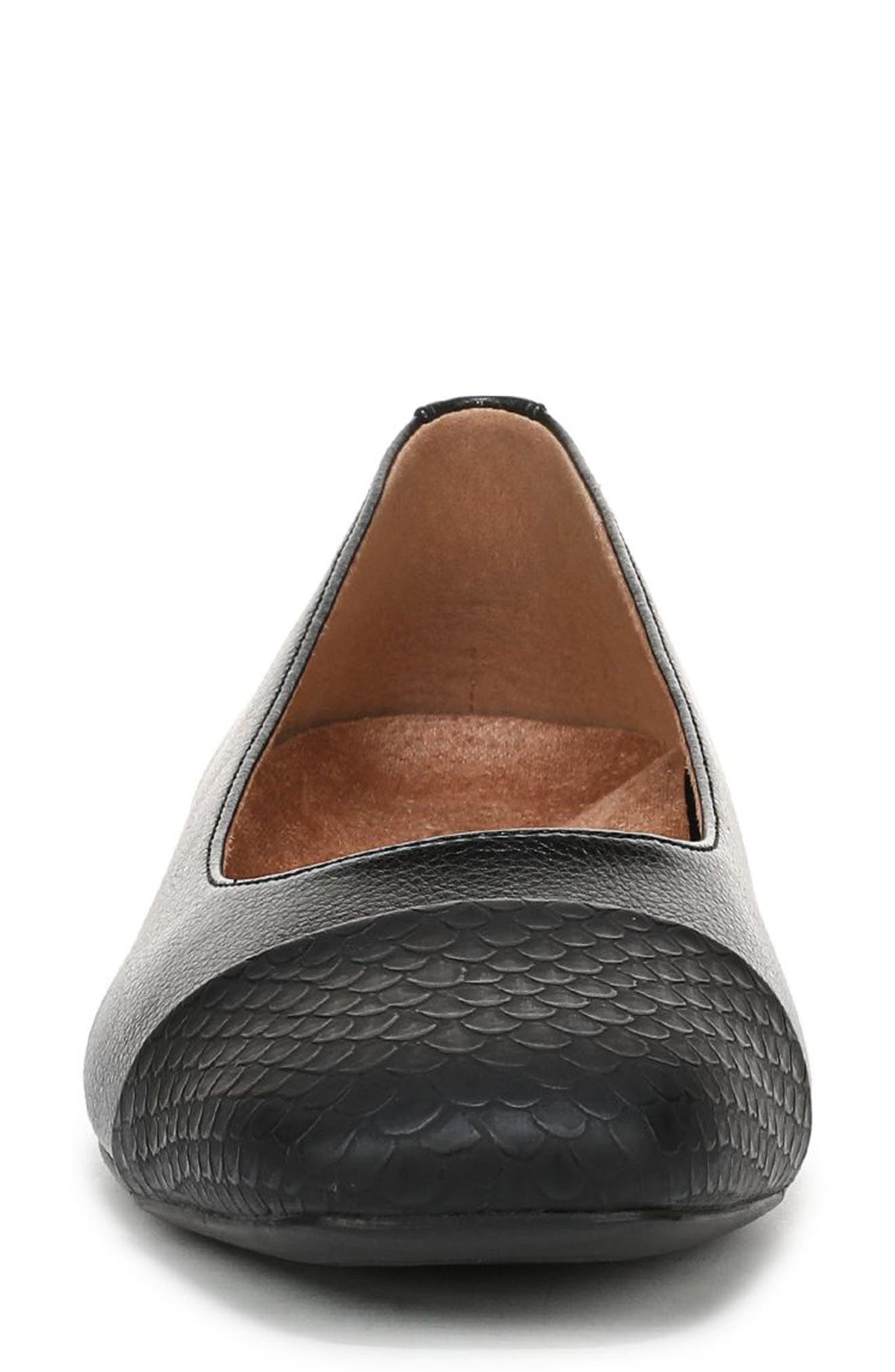 Hollen Cap Toe Flat, Alternate, color, BLACK