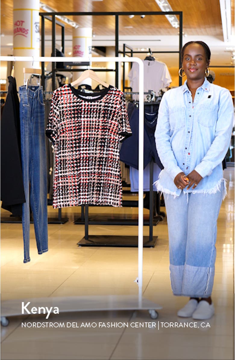 Houndstooth Button Back Top, sales video thumbnail