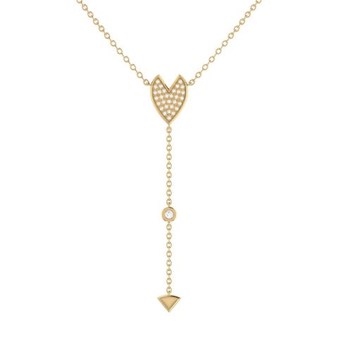 Raindrop Drip Sterling Silver Diamond Y Necklace