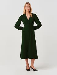 Ghost London Francesca Crepe Button Down Midi Dress