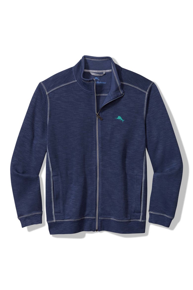 Tobago Bay Slub Rib Zip Front Jacket, Alternate, color, ISLAND NAV