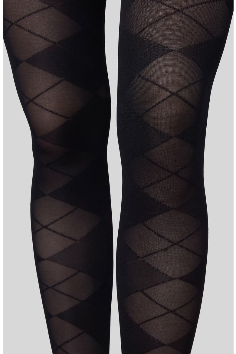 Rebecka Argyle Tights, Alternate, color, BLACK