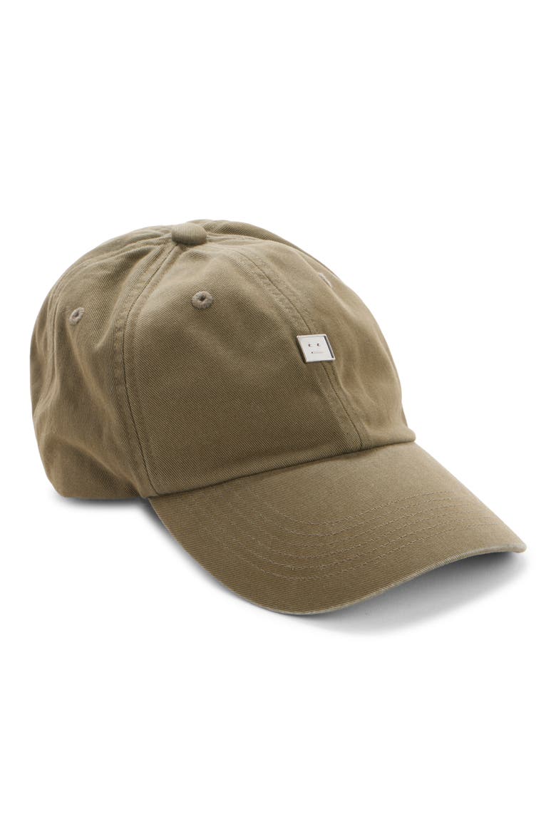 Cunov Face Logo Plate Baseball Cap, Main, color, WOOD GREEN